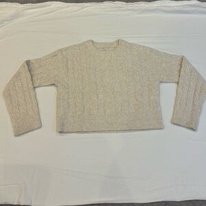 Cozy Cream Cropped Cable Knit Sweater